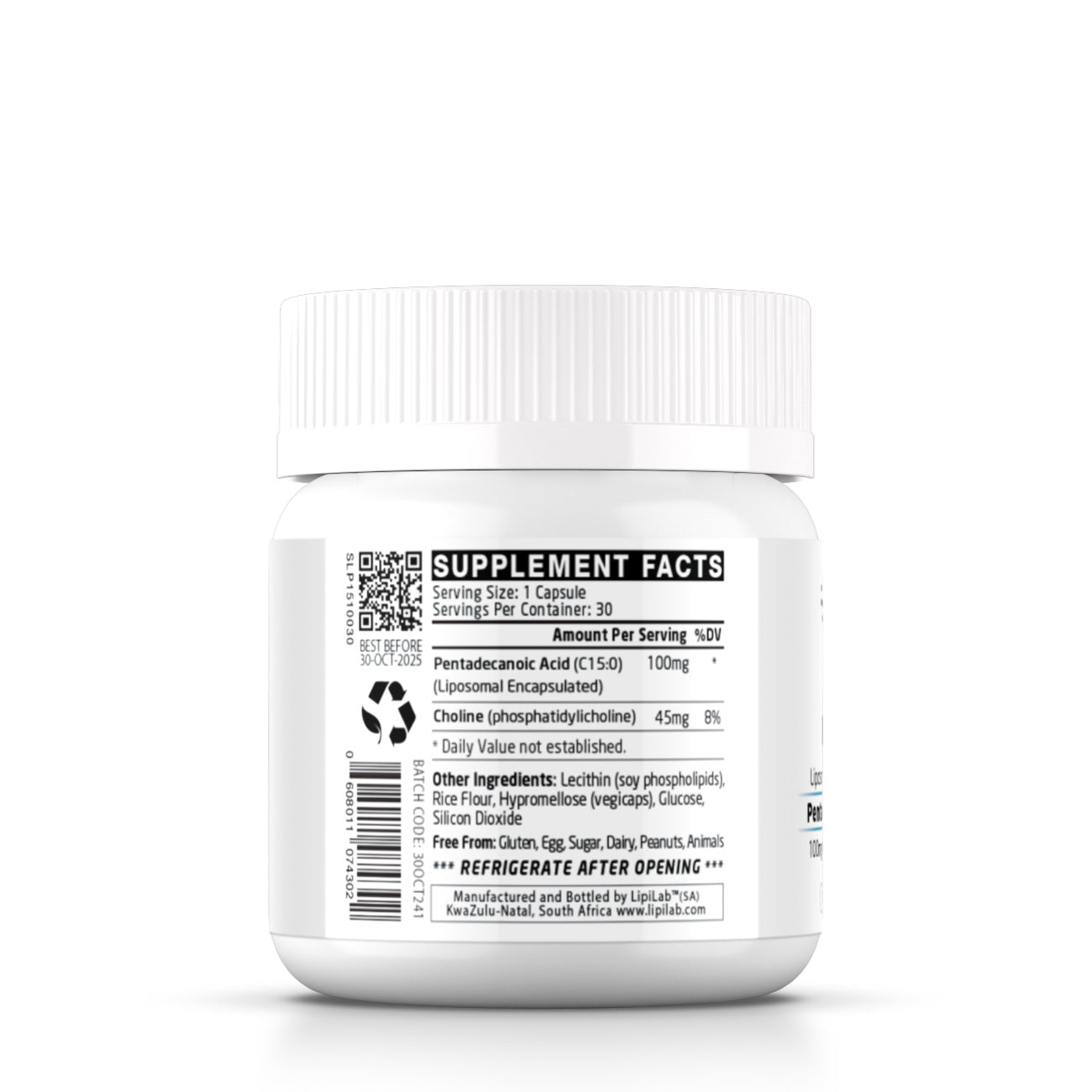 Liposomal Pentadecanoic Acid (Lipi15™) C15:0 - 30 Servings