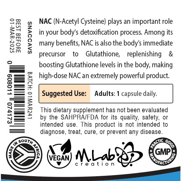 NAC (N-Acetyl Cysteine) 800mg (High-Dose)