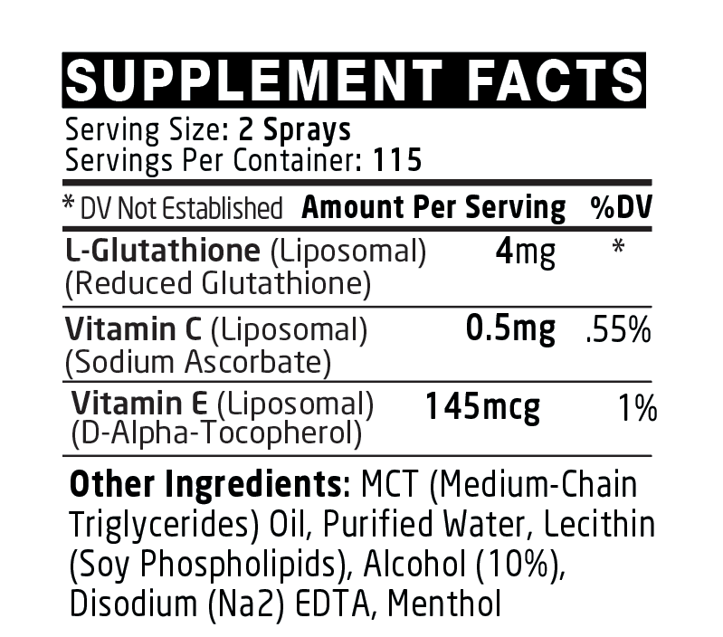 DTB L-Glutathione + C - Sublingual Delivery - Oral Spray - 30ml