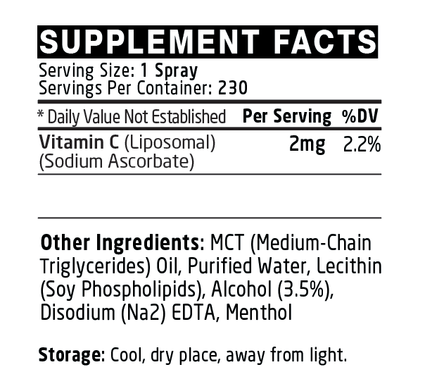 DTB Vitamin C - Intranasal Delivery - Nasal Spray - 30ml