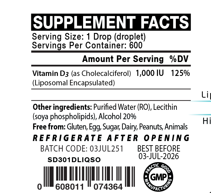 Vitamin D3 (High-Dose) Drops