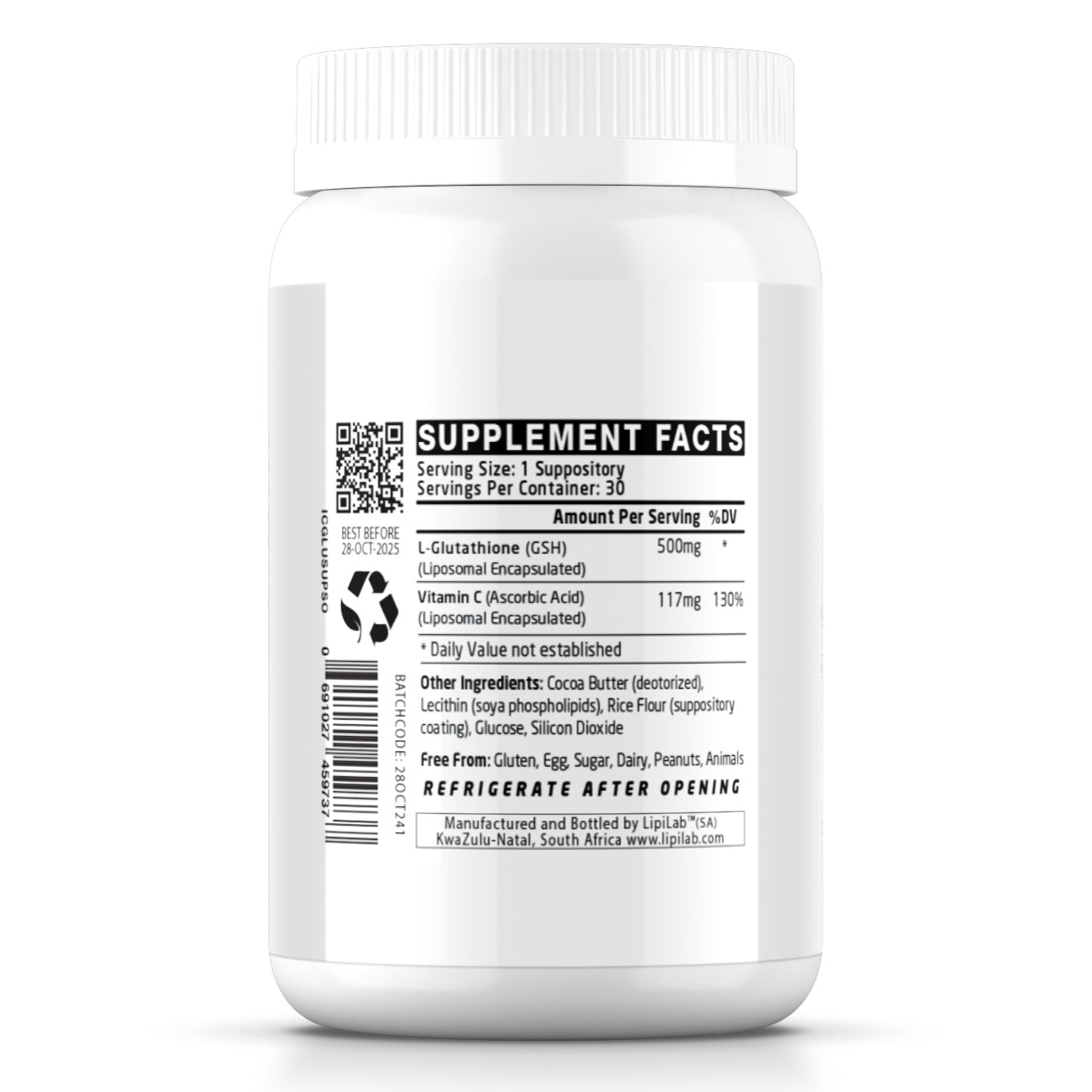 L-Glutathione (Liposomal) Suppositories 500mg