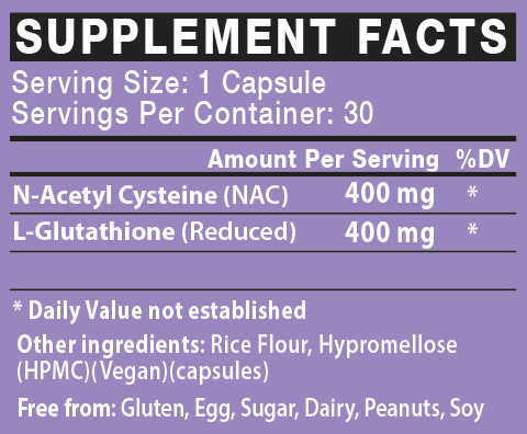 GlutaNAC 800mg - Complex of L-Glutathione & NAC (N-Acetyl Cysteine)