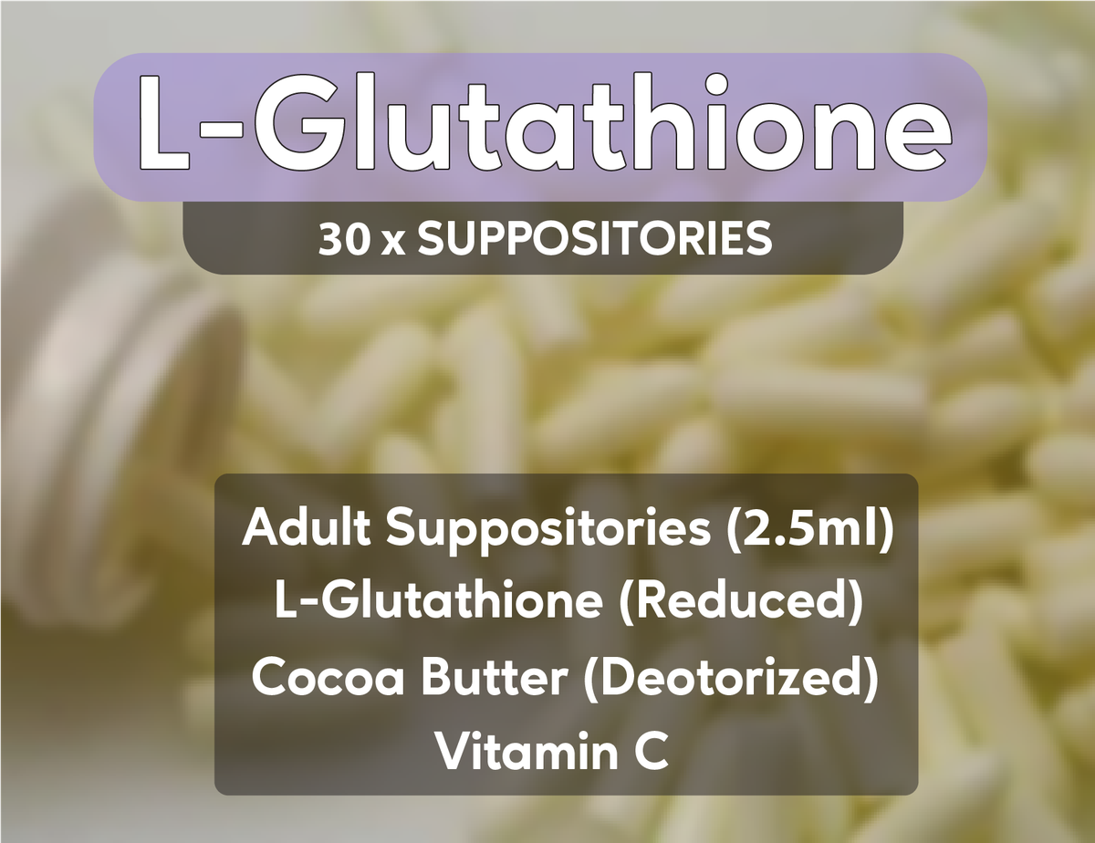 L-Glutathione Suppositories 600mg - Vitamin C - Cocoa Butter