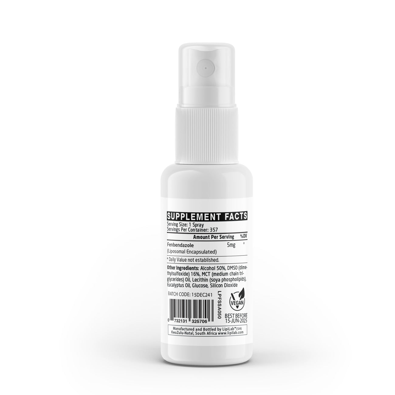 Lab Research - Liposomal Fenbendazole (LipiFen®) Transdermal Skin Spray (MDTS) 5mg
