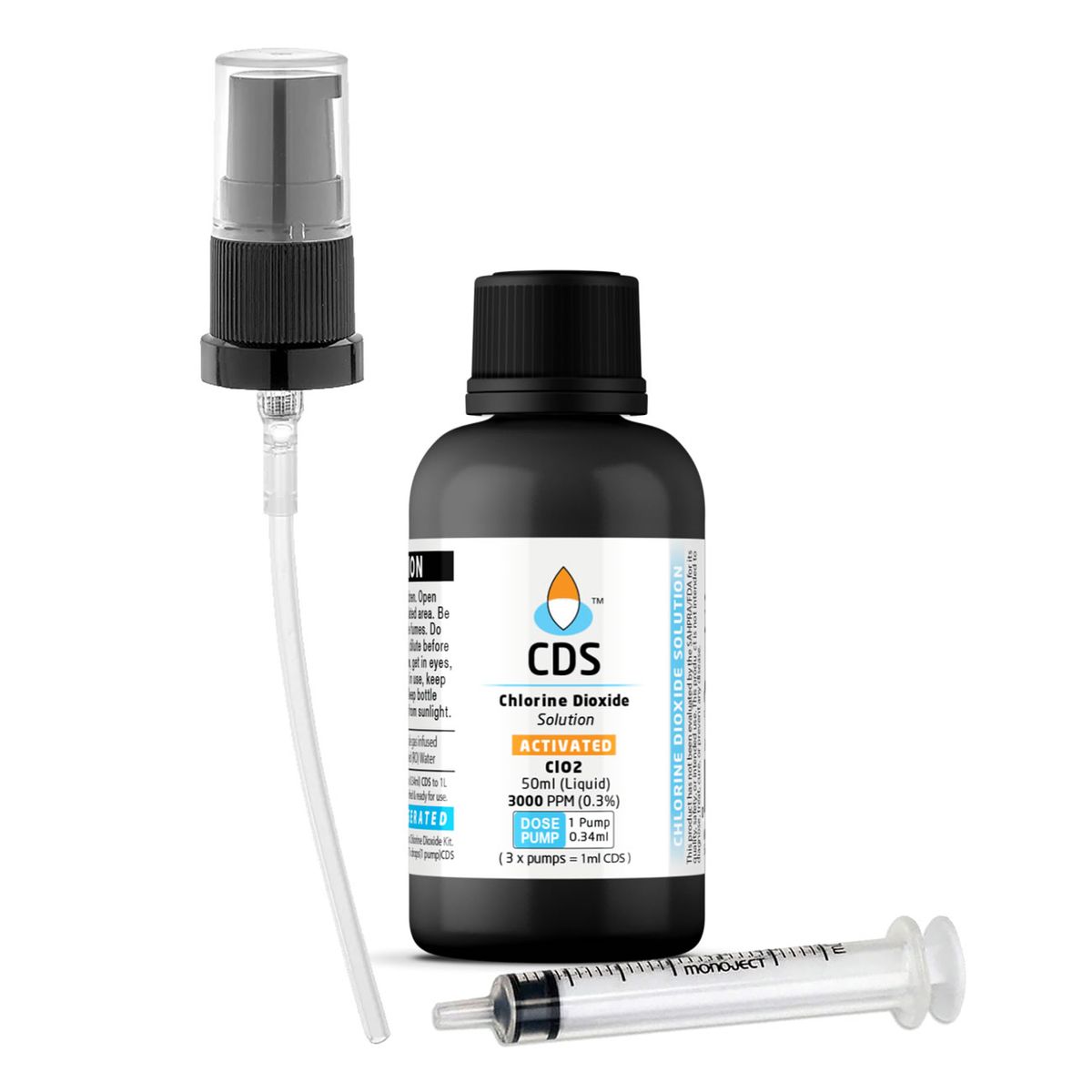 50ml Chlorine Dioxide Solution w/Dose-Pump (CDS)(Miracle Mineral Solution)