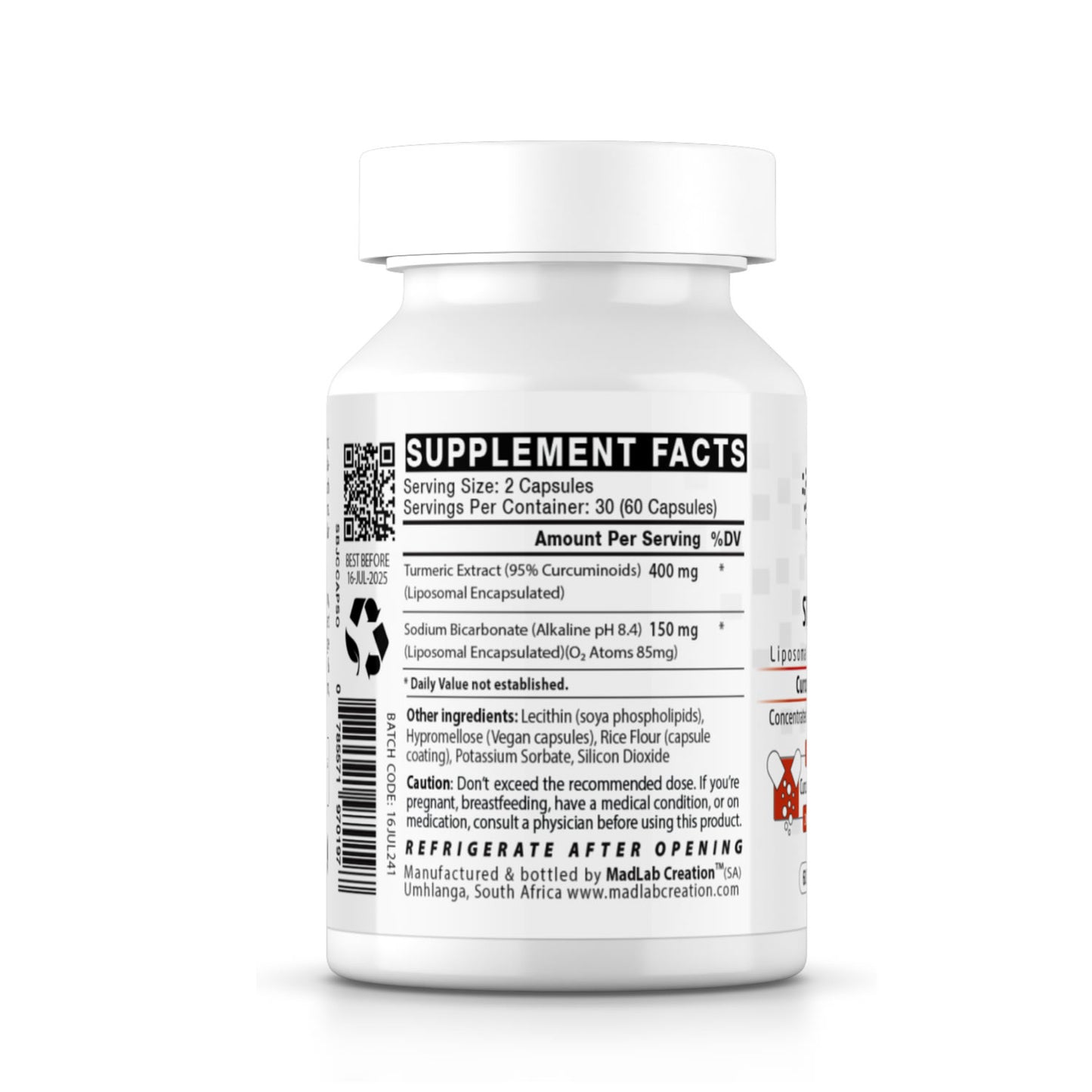 Turmeric Extract (Liposomal) Curcumin (95% Curcuminoids) 400mg
