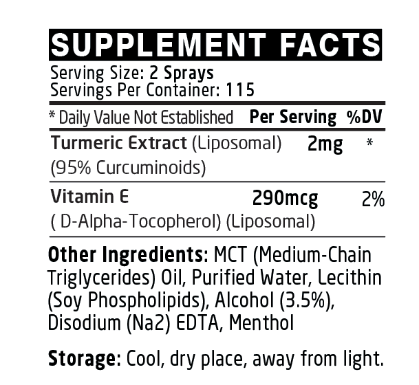 DTB Curcuminoids - Intranasal Delivery - Nasal Spray - 30ml