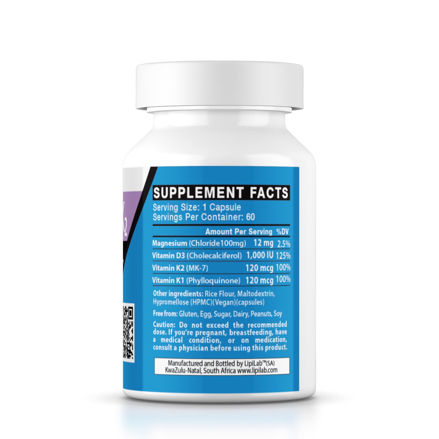 Vita D3K2 - Vitamin D3 1,000 IU - Vitamin K2 /K1 240mcg & Magnesium