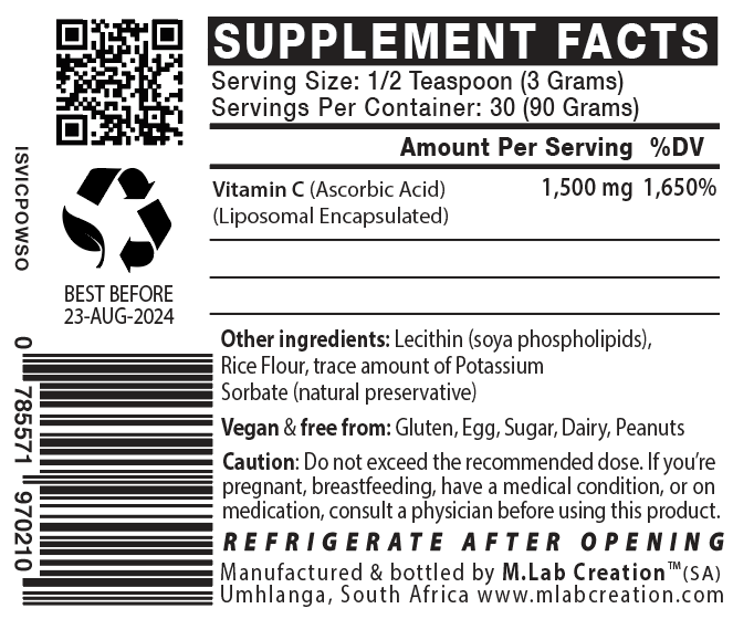 Vitamin C (Liposomal) 1,500mg (Powder)