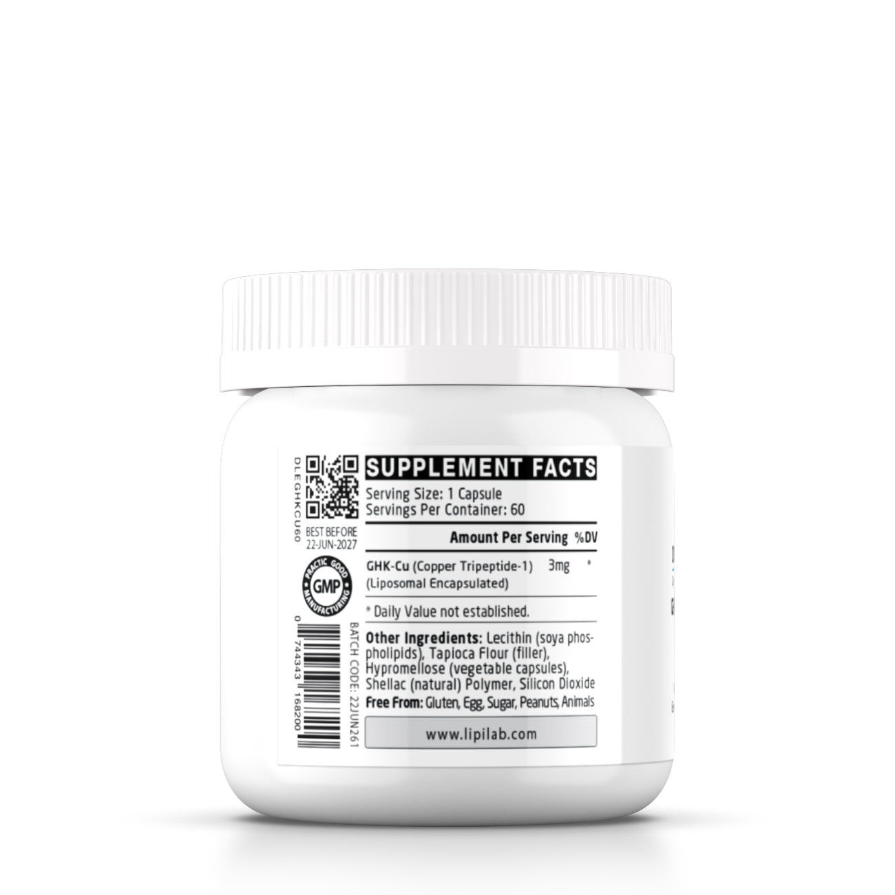 DLE - GHK-Cu Copper Tripeptide (Liposomal) 3mg - Capsules - 60's