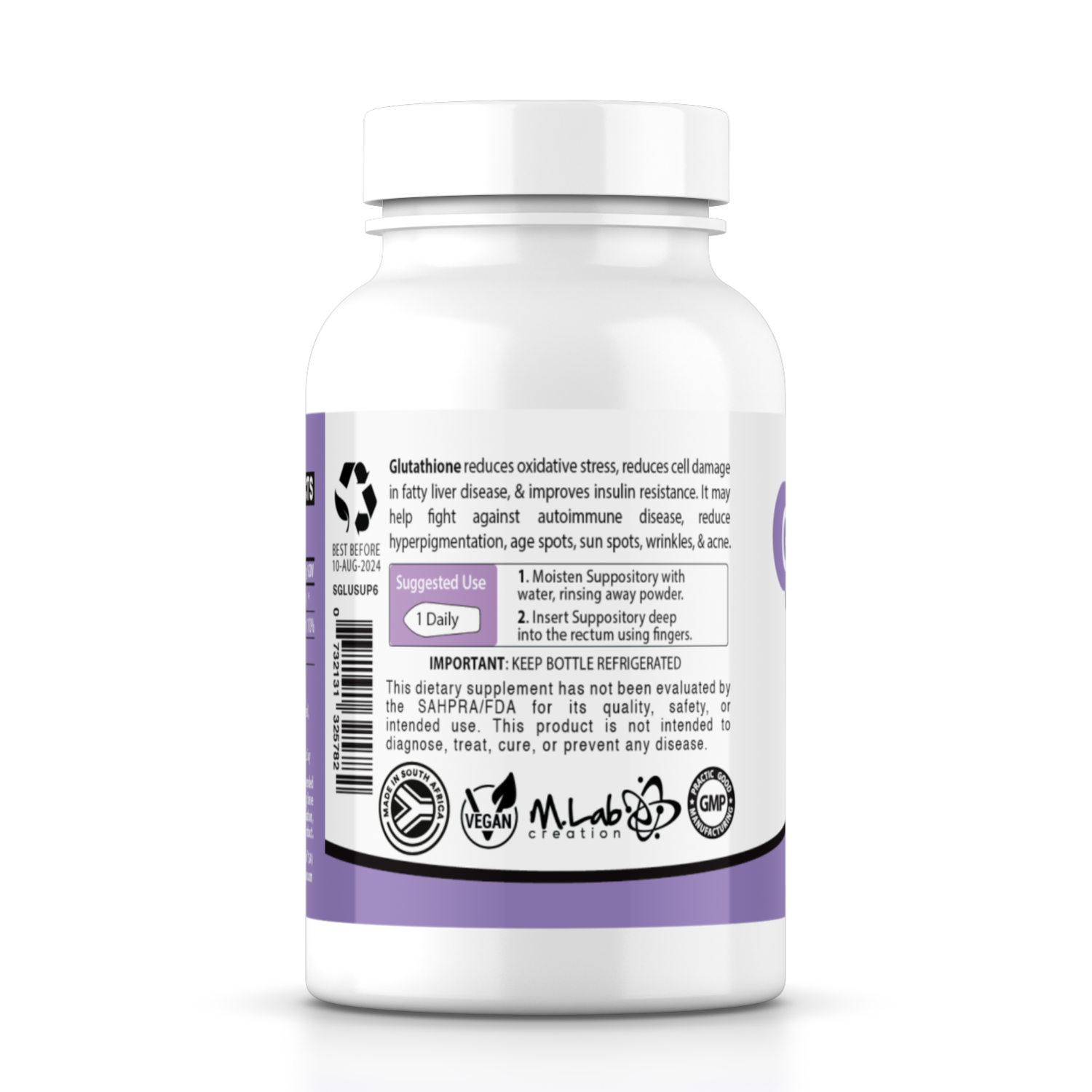 L-Glutathione Suppositories 600mg - Vitamin C - Cocoa Butter LipiLab L-Glutathione Suppositories 600mg - Vitamin C - Cocoa Butter LipiLab