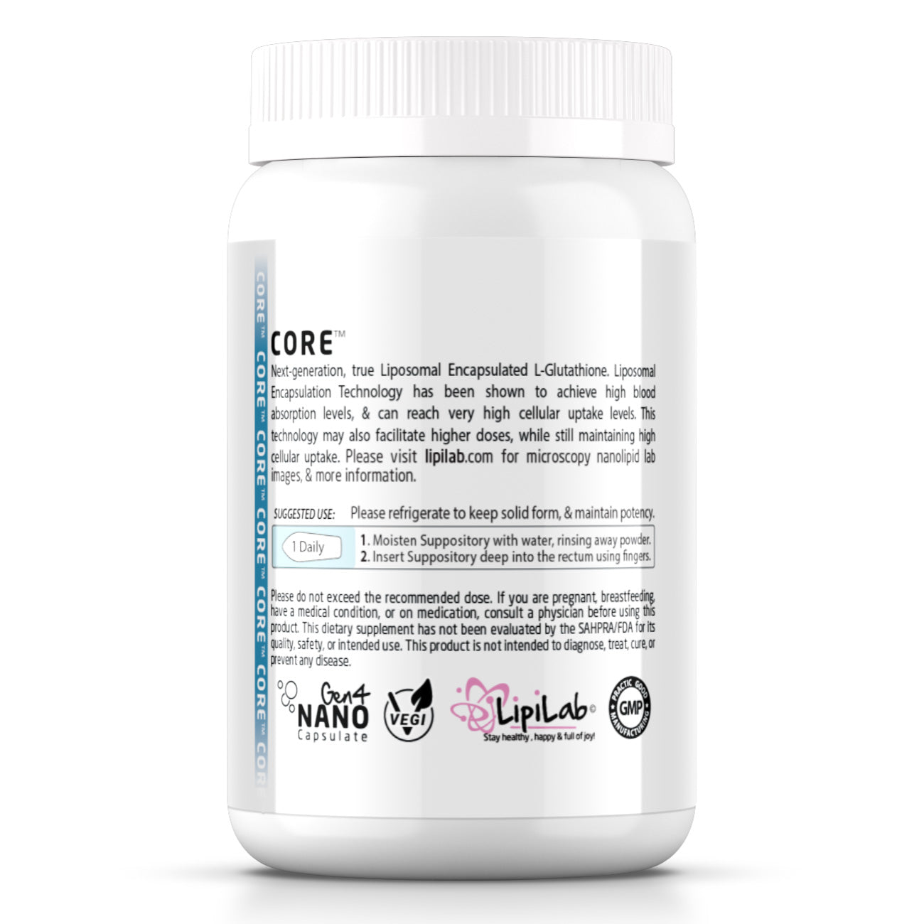 L-Glutathione (Liposomal) Suppositories 500mg LipiLab L-Glutathione (Liposomal) Suppositories 500mg LipiLab