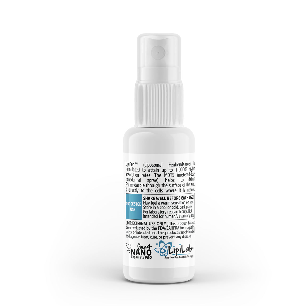Lab Research - Liposomal Fenbendazole (LipiFen™) Transdermal Skin Spray (MDTS) 5mg