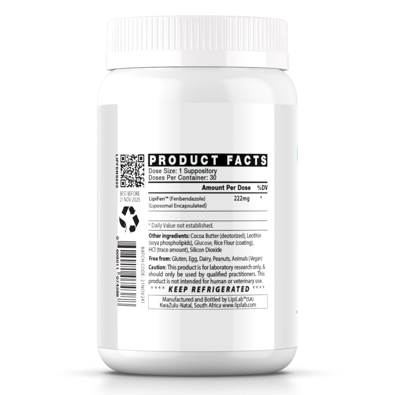 Lab Research - Liposomal Fenbendazole (LipiFen™) 222mg Suppositories